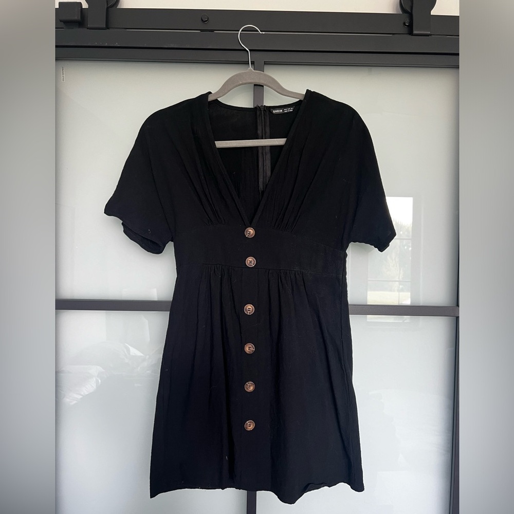 SHEIN black v neck dress M